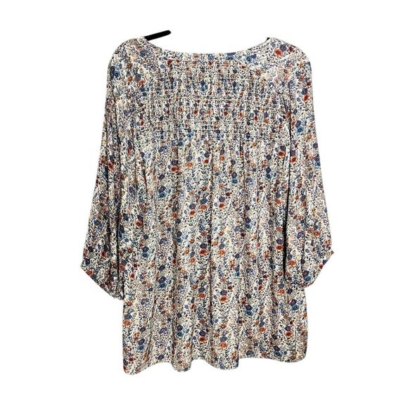 Rose & Olive top Floral button V-neck lightweight Boho Cottagecore Office 1X - Picture 2 of 6